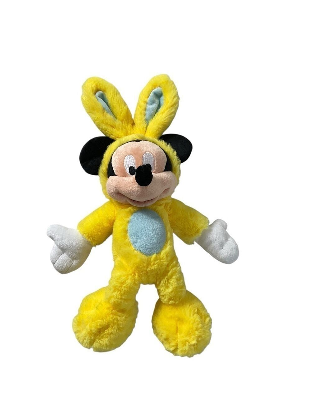 Disney Parks Mickey Mouse Plush Yellow Bunny Costume Happy Easter 11” Theme Park